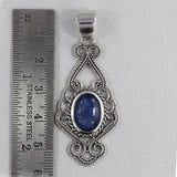 Blue Kyanite Gemstone Silver Pendant