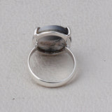 Natural Dendritic Opal 925 Sterling Silver Ring