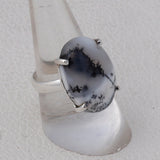 Natural Dendritic Opal 925 Sterling Silver Ring