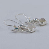 Rainbow Moonstone Silver Earrings