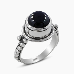 Natural Rainbow Moonstone Silver Rings