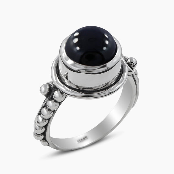 Natural Rainbow Moonstone Silver Rings