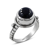 Natural Rainbow Moonstone Silver Ring