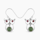 Rainbow Moonstone Silver Earrings