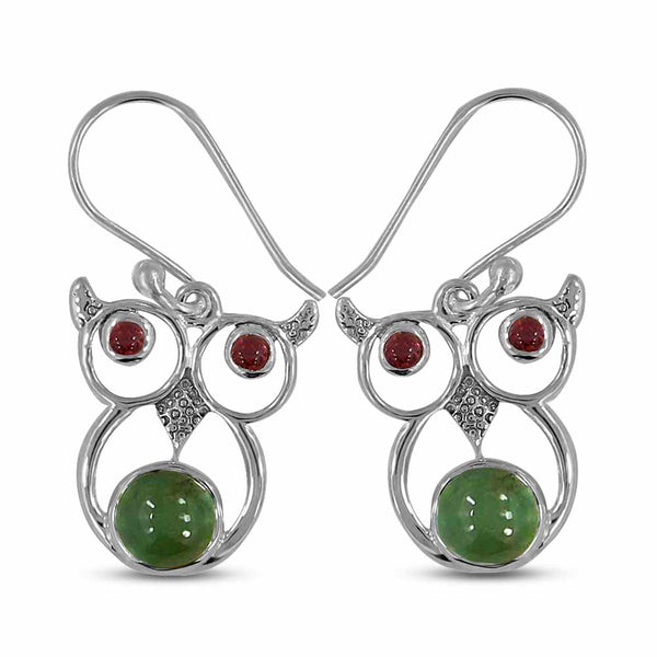 Rainbow Moonstone Silver Earrings