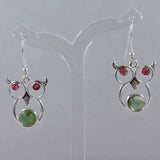 Rainbow Moonstone Silver Earrings