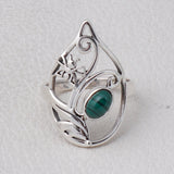 Genuine Malachite 925 Sterling Silver Ring