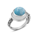 Natural Rainbow Moonstone Silver Ring