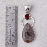 Aqua Nueva & Garnet Pendant