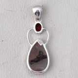 Aqua Nueva & Garnet Pendant