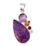 Purple Turquoise Sterling Silver Pendant