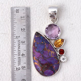 Purple Turquoise Sterling Silver Pendant