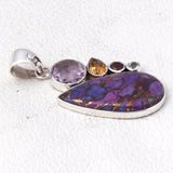 Purple Turquoise Sterling Silver Pendant