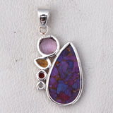 Purple Turquoise Sterling Silver Pendant