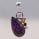 Purple Turquoise Sterling Silver Pendant