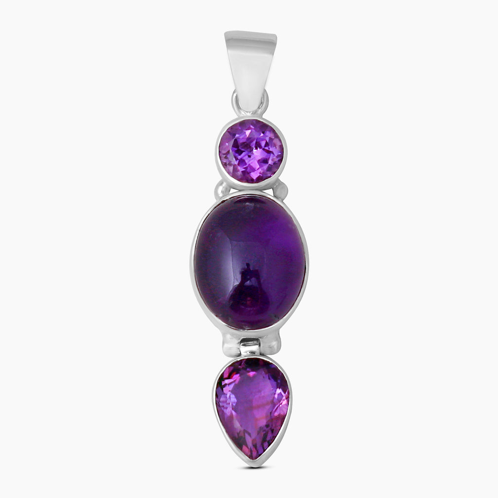 925 Sterling Silver Amethyst Pendants