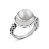 Natural Rainbow Moonstone Silver Ring