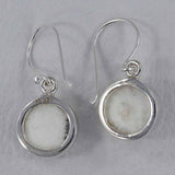 White Rainbow Druzy Silver Earrings