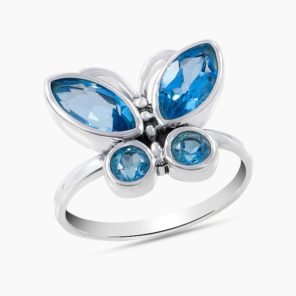 Blue Topaz Silver Rings