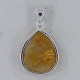 Rutilated Quartz Silver Pendant