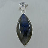 Blue Labradorite Silver Pendant