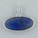 Blue Labradorite Silver Pendant