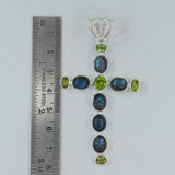 Holy Cross 925 Silver Labradorite Pendant