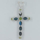 925 Silver Holy Cross Labradorite Pendant