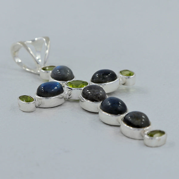 925 Silver Holy Cross Labradorite Pendants