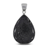 925 Sterling Silver Black Lava Pendant