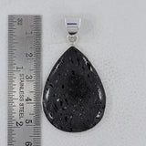 925 Sterling Silver Black Lava Pendant