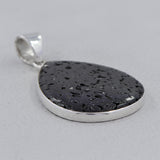 925 Sterling Silver Black Lava Pendant