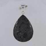 925 Sterling Silver Black Lava Pendant