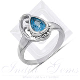 Natural London Blue Topaz Silver Ring