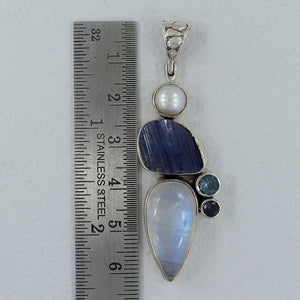 925 Silver Rainbow Moonstone Pendants