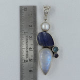 Rainbow Moonstone 925 Silver Pendant