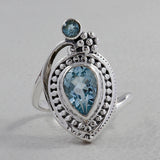 Blue Topaz Sterling Silver Ring