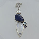 Rainbow Moonstone 925 Silver Pendant