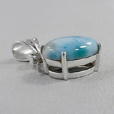 Natural Larimar Silver Pendant