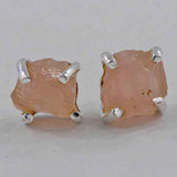 Natural Garnet Silver Studs Earrings