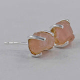 Natural Garnet Silver Studs Earrings