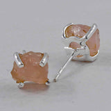 Natural Garnet Silver Studs Earrings