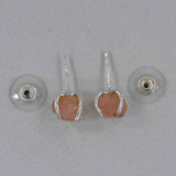 Natural Garnet Silver Studs Earrings