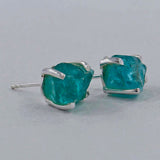 Natural Garnet Silver Studs Earrings