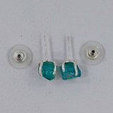 Natural Garnet Silver Studs Earrings