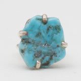Arizona Turquoise Prong Set Silver Rings