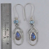 Genuine Larimar Silver Earrings