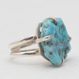 Arizona Turquoise Prong Set Silver Rings