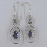 Genuine Larimar Silver Earrings