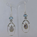 Genuine Larimar Silver Earrings